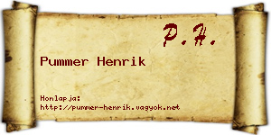 Pummer Henrik névjegykártya